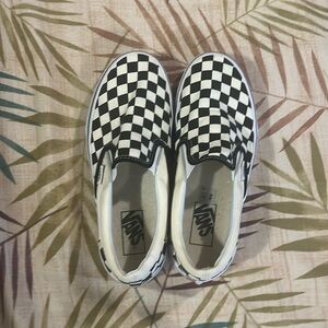 VANS classic checkerboard slip on black and white. Size 8 women/size 6.5 men